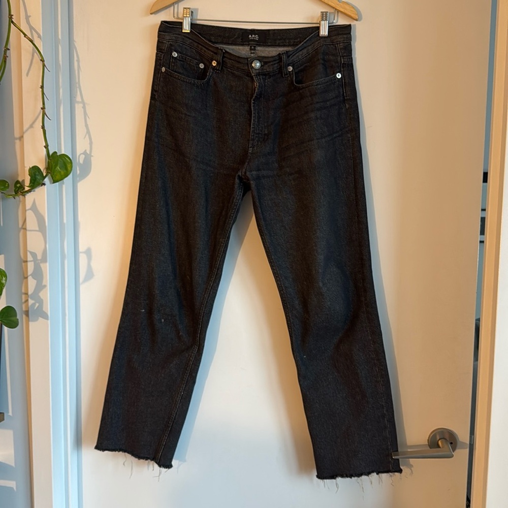 A.P.C. Rudie Raw Hem Jean in Washed Black - 31 Waist x 27.5” Inseam